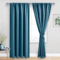 Jiuzhen Blackout Curtains For Bedroom Thermal Insulated Room Darkening Noise Reducing 52 X 84 Inch Length Curtains For Living