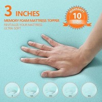 Bedluxury 3 Inch California King Size Mattress Topper Gel Memory Foam High Density Soft Foam Mattress Pad Cover Bed Topper Wit