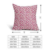 Hot Pink Cream Pillow Covers 16X16 Set Of 2 Boho Design Polka Dot Throw Pillows Modern Brush Strokes Print Decorative Outdoor Pi