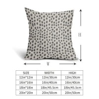 Grey Gray Cream Pillow Covers 16X16 Set Of 2 Boho Design Polka Dot Throw Pillows Modern Brush Strokes Print Decorative Outdoor P