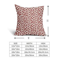 Red Cream Pillow Covers 16X16 Set Of 2 Boho Design Polka Dot Throw Pillows Modern Brush Strokes Print Decorative Outdoor Pillowc