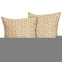 Mustard Yellow Cream Pillow Covers 20X20 Set Of 2 Boho Design Polka Dot Throw Pillows Modern Brush Strokes Print Decorative Outd