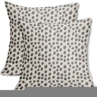 Grey Gray Cream Pillow Covers 20X20 Set Of 2 Boho Design Polka Dot Throw Pillows Modern Brush Strokes Print Decorative Outdoor P