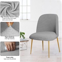 Xgangm Stretch Velvet Dining Chair Covers Slipcovers Set Of 2/4/6, Curved Back Accent Kitchen Dining Room Chair Covers Armless Mid Century Chair Slipcovers Bar Chair Protector Cover,K,6Pcs