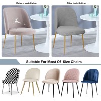 Xgangm Stretch Velvet Dining Chair Covers Slipcovers Set Of 2/4/6, Curved Back Accent Kitchen Dining Room Chair Covers Armless Mid Century Chair Slipcovers Bar Chair Protector Cover,K,6Pcs