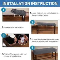 Elastic Dining Bench Cover, Soft Spandex Anti-Dust Modern Bench Slipcover ,Removable Washable Stretch Bench Seat Protector Cover, For Living Room, Bedroom, Kitchen ( Color : A40 , Size : 106-137Cm/42-