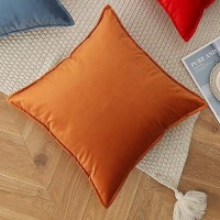 Jiahannha Velvet Orange Throw Pillow Covers 22X22 Inches Pack Of 2 Soft Decorative Square Cushion Covers For Couch Sofa Bed Livi