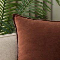 Jiahannha Velvet Brown Throw Pillow Covers 24X24 Inches Pack Of 2 Soft Decorative Square Cushion Covers For Couch Sofa Bed Livin