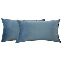 Jiahannha Velvet Stone Blue Throw Pillow Covers 12X20 Inches Pack Of 2 Soft Decorative Square Cushion Covers For Couch Sofa Bed