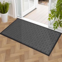 Mibao Front Door Mat Heavy Duty Durable Welcome Mat For Outdoor Indoor Dirt Trapper Waterproof Super Absorbent Door Mat For En