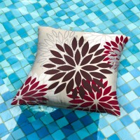 Dfxsz Red Brown Flower Pillow Covers 16X16 Inch Set Of 2 White Gray Colored Throw Pillows Outdoor Waterproof Decor For Living Ro