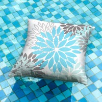 Dfxsz Sky Blue Flower Pillow Covers 16X16 Inch Set Of 2 White Gray Colored Throw Pillows Outdoor Waterproof Decor For Living Roo