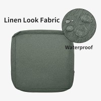 Easy-Going Patio Cushion Covers 24X24X4 Inch 4 Pack  Linen Look Outdoor Water Resistant Chair Seat Cushion Slipcover With Zipper For Outdoor Furniture  Covers Only! Sage Green