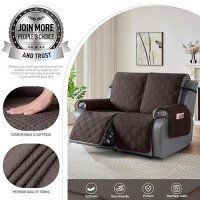 Taococo 100% Waterproof Loveseat Recliner Cover  Non Slip Split Loveseat Covers For Reclining Loveseat With Elastic Straps  Washable Recliner Chair/Furniture Protector For Pets(2 Seater  Chocolate)