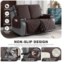 Taococo 100% Waterproof Loveseat Recliner Cover  Non Slip Split Loveseat Covers For Reclining Loveseat With Elastic Straps  Washable Recliner Chair/Furniture Protector For Pets(2 Seater  Chocolate)