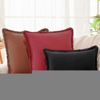 Zwjd Pillow Covers 26X26 Set Of 2 Coffee Throw Pillow Covers With Fringe Chic Cotton Decorative Pillows Square Cushion Covers For Sofa Couch Bed Living Room Farmhouse Boho Decor