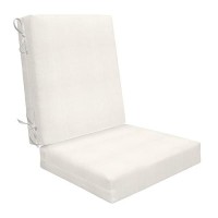 Honeycomb Outdoor Highback 21 W X 42 L Textured Solid Bone Chair Cushion