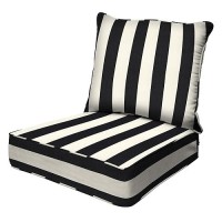 Honeycomb Outdoor Deep Seat 24 W X 23 D Stripe Blue Beige Outdoor Chair Cushion