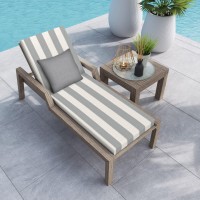 Honeycomb Outdoor Chaise 225 W X 70 L Cabana Stripe Stone Grey Patio Cushion