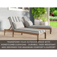 Honeycomb Outdoor Chaise 225 W X 70 L Cabana Stripe Stone Grey Patio Cushion