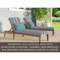 Honeycomb Outdoor Chaise 225 W X 70 L Stripe Blue Beige Patio Cushion