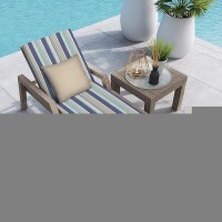 Honeycomb Outdoor Chaise 225 W X 70 L Stripe Blue Beige Patio Cushion