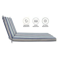 Honeycomb Outdoor Chaise 225 W X 70 L Stripe Blue Beige Patio Cushion