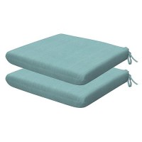 Honeycomb Outdoor Universal Seat Cushion Set 18 X 175 Textured Solid Coastal Blue Outdoor Chair Cushions