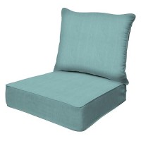 Honeycomb Outdoor Deep Seat 24 W X 23 D Textured Solid Coastal Blue Outdoor Chair Cushion