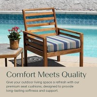 Honeycomb Outdoor Cushion Set 20 X 20 Stripe Blue Beige Dining Patio Cushions