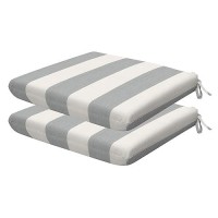 Honeycomb Outdoor Universal Seat Cushion Set 18 X 175 Cabana Stripe Stone Grey Outdoor Chair Cushions