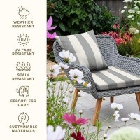 Honeycomb Outdoor Universal Seat Cushion Set 18 X 175 Cabana Stripe Stone Grey Outdoor Chair Cushions