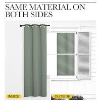 Nicetown Room Darkening Curtains For Bedroom  Greyish Green Thermal Insulated Drapes 63 Inches Long For Small Shack Window (1 Panel  70