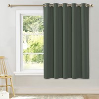 Nicetown Room Darkening Curtains For Bedroom Dark Mallard Thermal Insulated Drapes 63 Inches Long For Small Shack Window 1 Pan