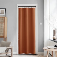 Nicetown Burnt Orange Door Curtain For French Door Thermal Insulated Room Darkening Doorway Curtain Panel Rod Pocket Noise Re