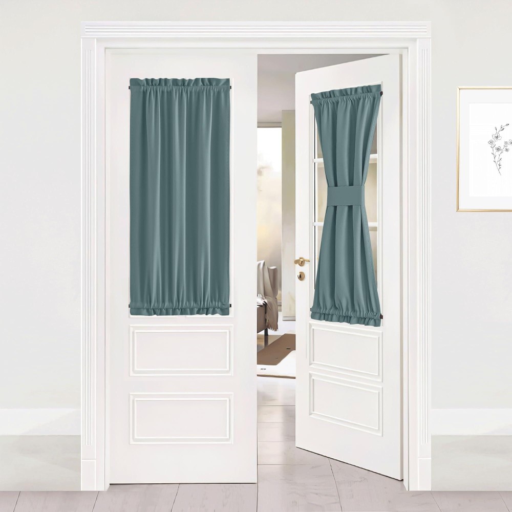 Nicetown Door Curtains For Door Window Thermal Insualted Rod Pocket Short French Front Door Curtain For Kitchen Window Cover Do