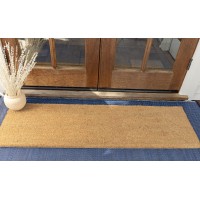 Fab Habitat Modern Non Slip Doormat Durable Thin Natural Coir Rubber Entryway Double Door Porch Patio Minimalist N