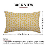 Yellow Cream Pillow Covers 12X20 Set Of 2 Boho Design Polka Dot Throw Pillows Modern Brush Strokes Print Decorative Outdoor Pill