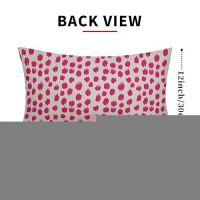 Hot Pink Cream Pillow Covers 12X20 Set Of 2 Boho Design Polka Dot Throw Pillows Modern Brush Strokes Print Decorative Outdoor Pi