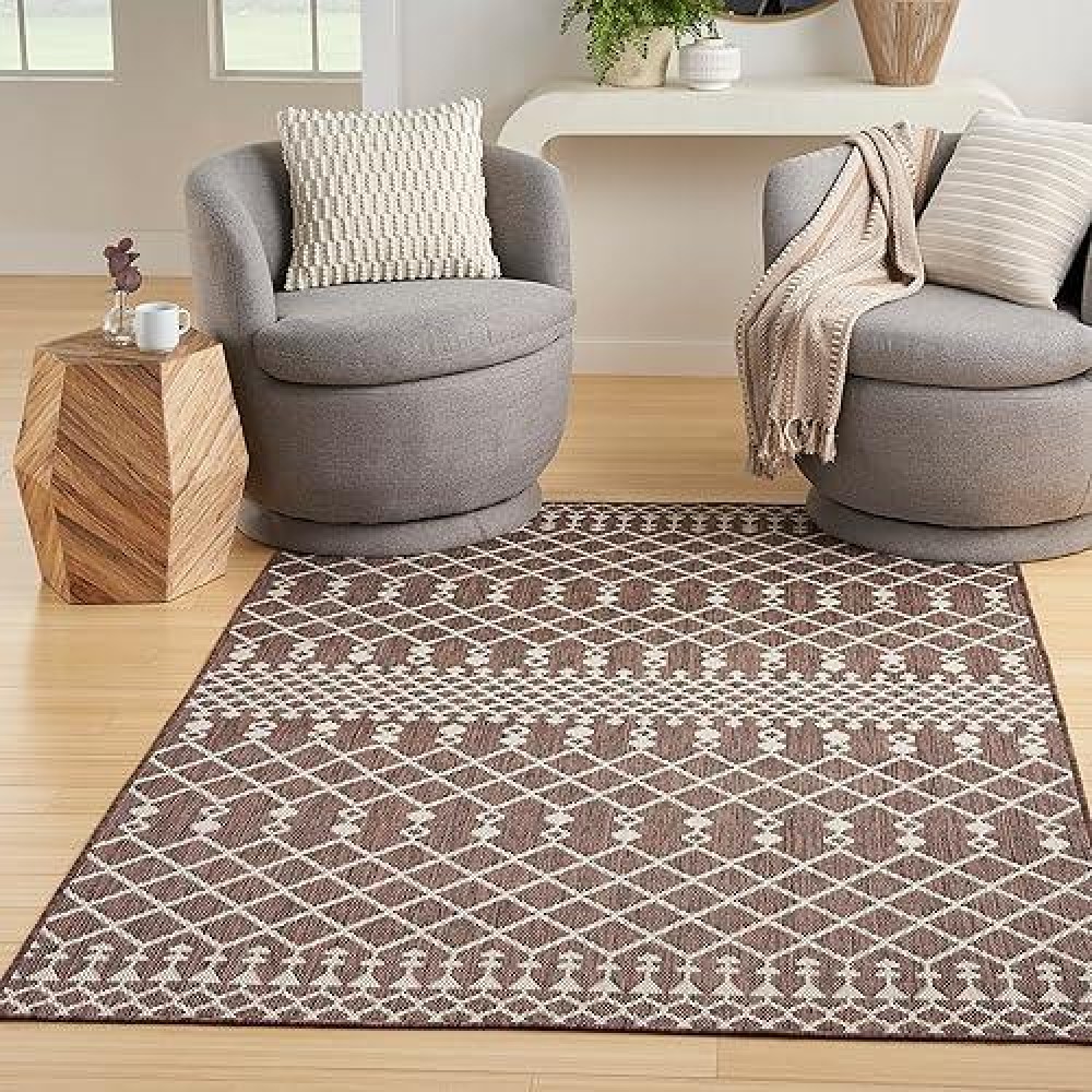 Nourison Positano Indooroutdoor Natural 6 X 9 Area Rug Easy Cleaning Non Shedding Bed Room Living Room Dining Room Deck