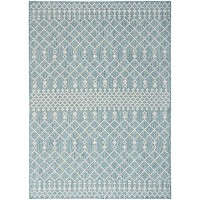 Nourison Positano Indooroutdoor Aqua 5 X 7 Area Rug Easy Cleaning Non Shedding Bed Room Living Room Dining Room Deck B