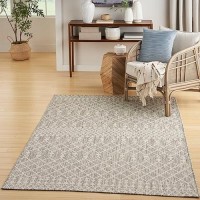 Nourison Positano Indooroutdoor Light Grey 4 X 6 Area Rug Easy Cleaning Non Shedding Bed Room Living Room Dining Room D