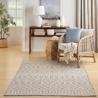 Nourison Positano Indooroutdoor Light Grey 4 X 6 Area Rug Easy Cleaning Non Shedding Bed Room Living Room Dining Room D