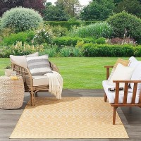 Nourison Positano Indooroutdoor Yellow 7 X 10 Area Rug Easy Cleaning Non Shedding Bed Room Living Room Dining Room Deck