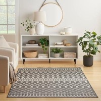 Nourison Positano Indooroutdoor Charcoal 7 X 10 Area Rug Easy Cleaning Non Shedding Bed Room Living Room Dining Room De