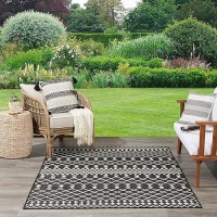 Nourison Positano Indooroutdoor Black 4 X 6 Area Rug Easy Cleaning Non Shedding Bed Room Living Room Dining Room Deck