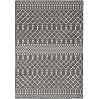 Nourison Positano Indooroutdoor Black 4 X 6 Area Rug Easy Cleaning Non Shedding Bed Room Living Room Dining Room Deck