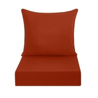 Downluxe Outdoor Deep Seat Cushions Set  Waterproof Memory Foam Patio Furniture Cushions With Zipper For Outdoor Chair Sofa  24