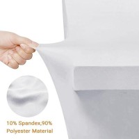 Eurmax Usa Rectangular Fitted Spandex Table Covers 6Ft Tablecloth Wedding Event Patio Table Decorations Stretch Table Cover For 6Ft Folding Table (White 2 Pack)