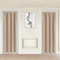 Jiuzhen 80 Inch Length Door Curtains For Doorway Privacy Insulated Blackout Curtains With Tiebacks Rod Pocket Room Divider Curta